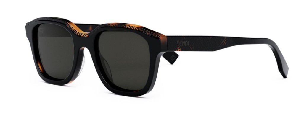 Fendi FE40077F - 01A - 54 Napszemüvegek Fekete,Barna,Mintás Szögletes