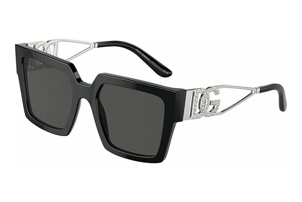 DOLCE & GABBANA DG4446B - 501/87 - 53 Napszemüvegek Fekete,Ezüst Szögletes