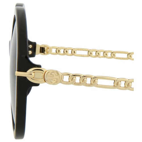 Gucci GG0726S WITHOUT CHAIN - 001 - 56 Napszemüvegek Arany,Fekete Kerek