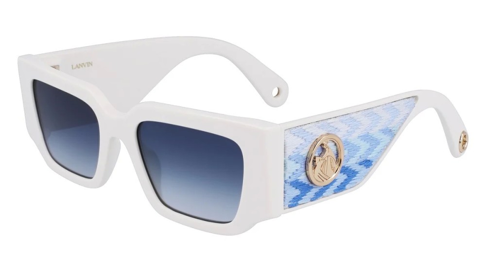 Lanvin LNV639S - 102 - 52 Napszemüvegek Fehér,Kék,Mintás Szögletes
