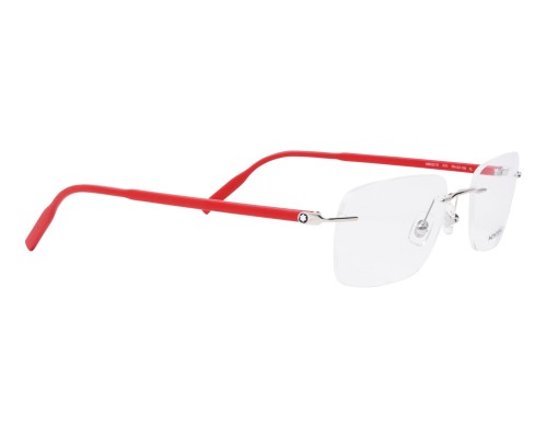 Mont Blanc MB0221O - 010 - 59 Optikai keretek Ezüst, Piros Szögletes