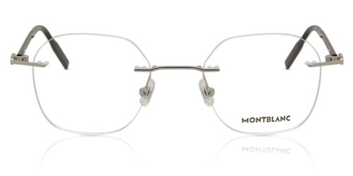 Mont Blanc MB0223O - 001 - 50 Optikai keretek Ezüst, Fekete Szögletes