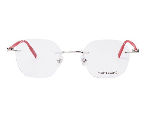 Mont Blanc MB0223O - 003 - 50 Optikai keretek Ezüst, Piros Szögletes