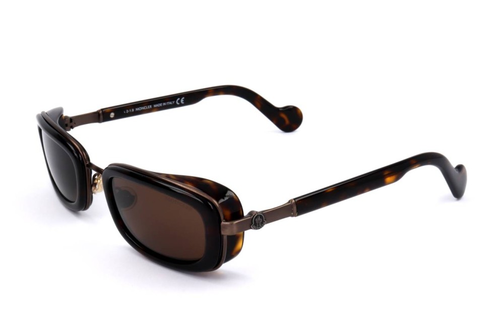Moncler ML0127 - 52E - 52 Napszemüvegek Dark Havanna Szögletes