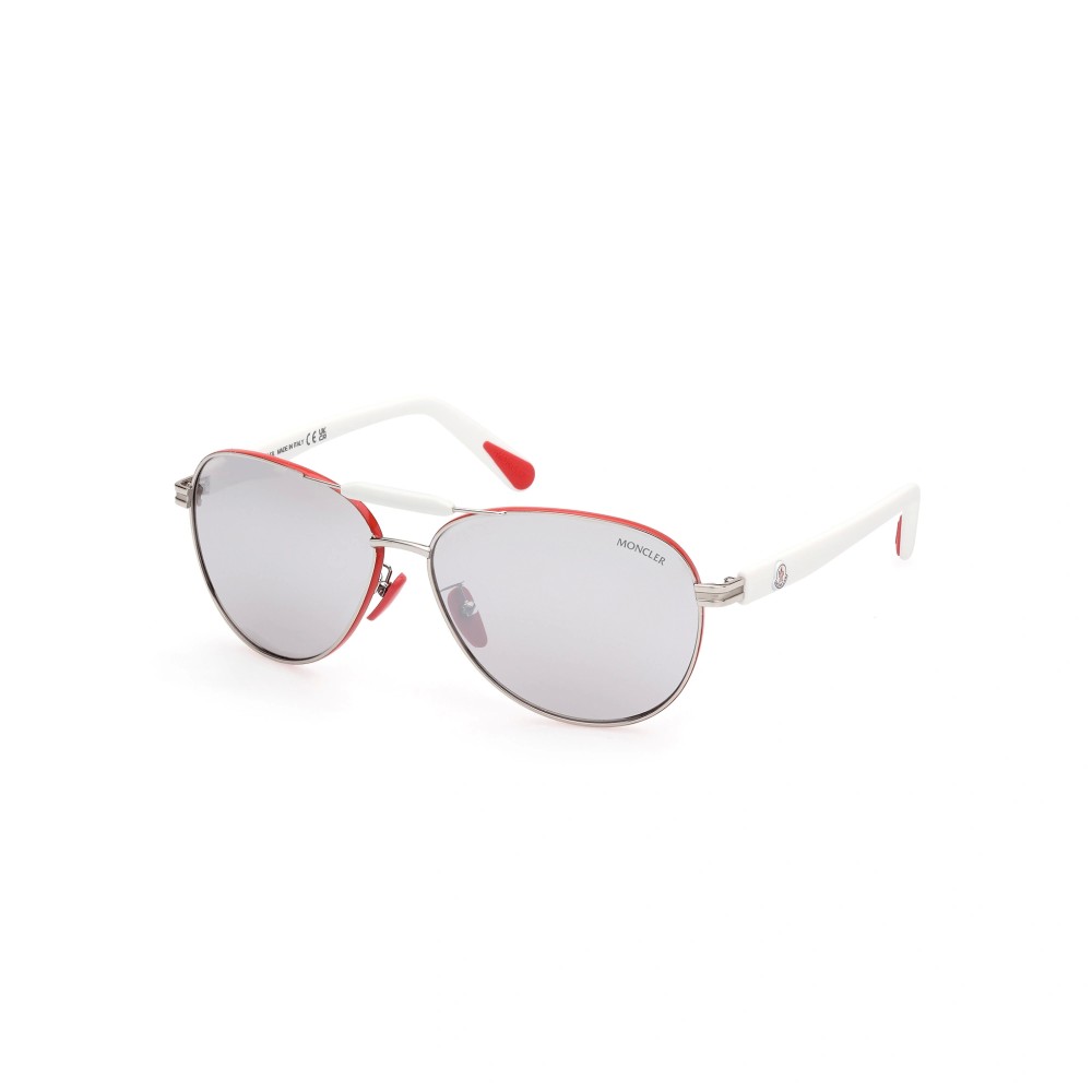 Moncler ML0241-H STELLER - 16C - 62 Napszemüvegek Fehér,Piros Pilóta (Aviator)