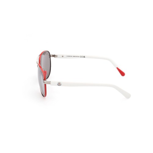 Moncler ML0241-H STELLER - 16C - 62 Napszemüvegek Fehér,Piros Pilóta (Aviator)