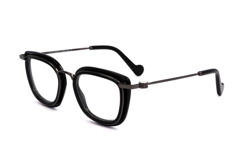 Moncler ML5008 - 001 - 48 Optikai keretek Fekete,Ezüst Pillow (Lekerekített)