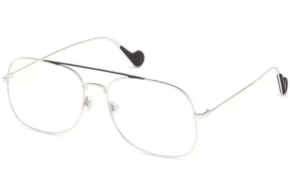 Moncler ML5060 - 016 - 58 Optikai keretek Ezüst, Fekete Pilóta (Aviator)