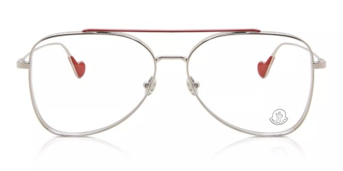 Moncler ML5083 - 016 - 55 Optikai keretek Ezüst,Piros Pilóta (Aviator)