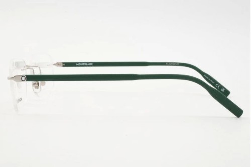 Mont Blanc MB0221O - 004 - 57 Optikai keretek Ezüst, Zöld Szögletes