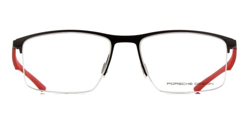 Porsche Design P8752 - A - 57 Optikai keretek Fekete,Piros Szögletes