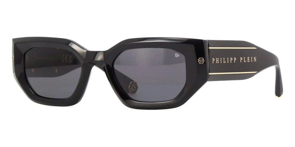 Philipp Plein SPP066 BLINK BLAZE - 0700 - 51 Napszemüvegek Fekete, Arany Szögletes