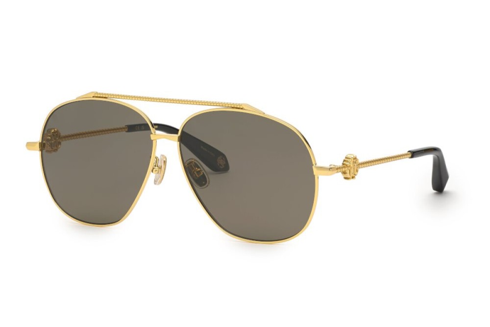 Roberto Cavalli SRC008V - 400P - 62 - POLARIZÁLT LENCSÉKKEL Napszemüvegek Arany, Fekete Pilóta (Aviator)