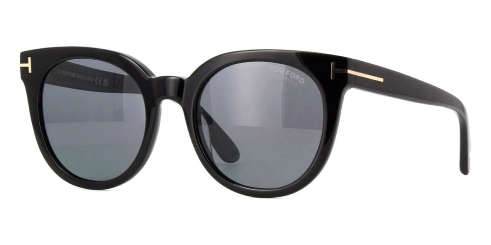 Tom Ford FT1109 MOIRA ECO - 01D - 53 - POLARIZÁLT LENCSÉKKEL Napszemüvegek Fekete Kerek