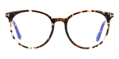 Tom Ford TF5575-B - 055 - 51 - KÉK-IBOLYA FÉNYT SZŰRŐ LENCSÉKKEL Optikai keretek Havanna Kerek