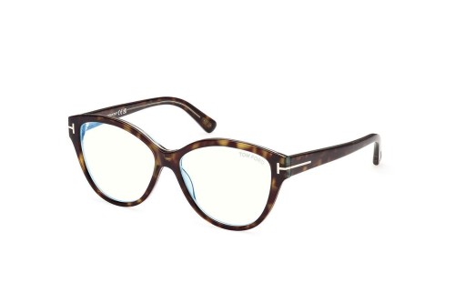 Tom Ford TF5954-B - 055 - 54 - KÉK-IBOLYA FÉNYT SZŰRŐ LENCSÉKKEL Optikai keretek Havanna Cat Eye (Macskaszem)