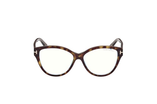 Tom Ford TF5954-B - 055 - 54 - KÉK-IBOLYA FÉNYT SZŰRŐ LENCSÉKKEL Optikai keretek Havanna Cat Eye (Macskaszem)