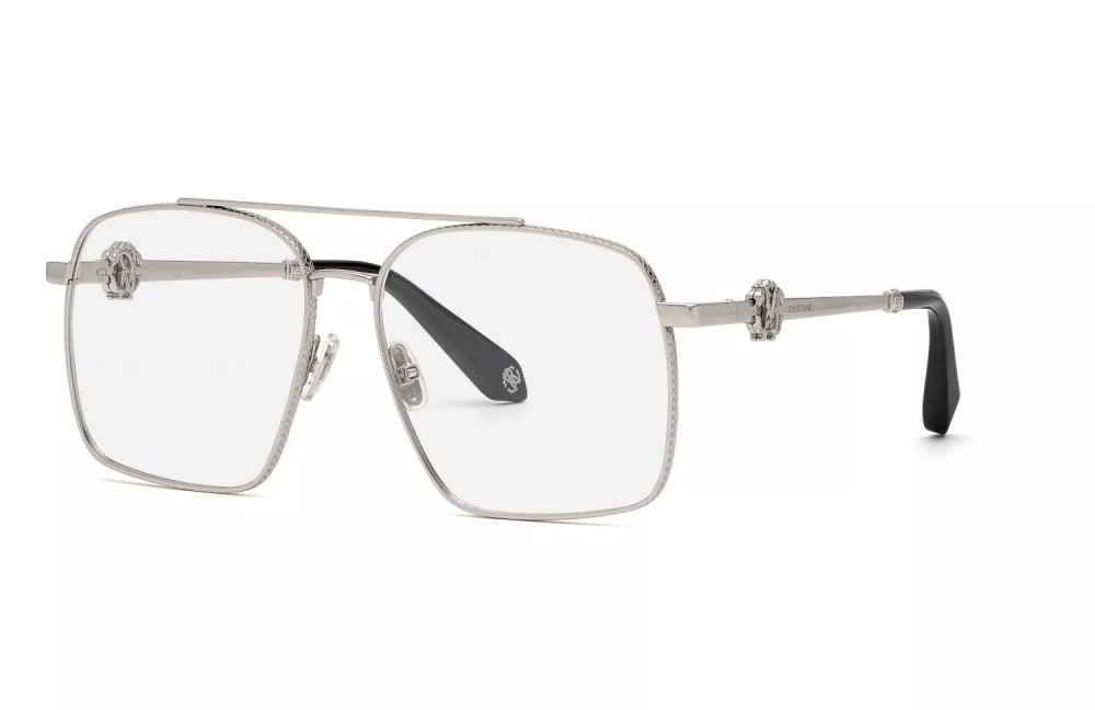 Roberto Cavalli VRC028 - 0579 - 58 Optikai keretek Ezüst, Fekete Pilóta (Aviator)