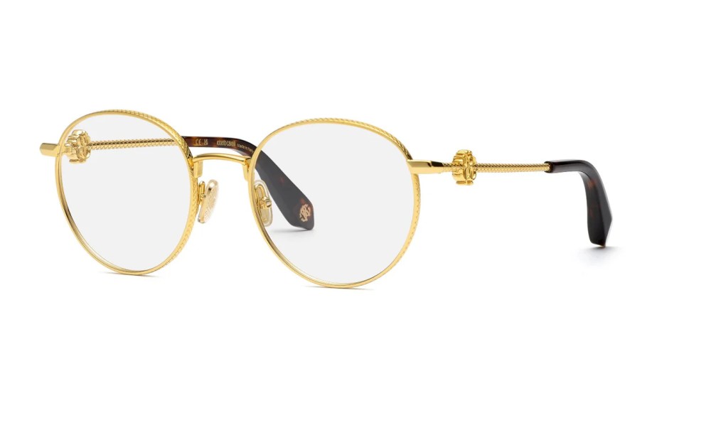 Roberto Cavalli VRC047 - 0400 - 52 Optikai keretek Arany, Dark Havanna Kerek