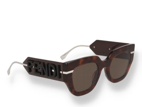 Fendi FE40097F - 52E - 51 Napszemüvegek Havanna, Arany Cat Eye (Macskaszem)