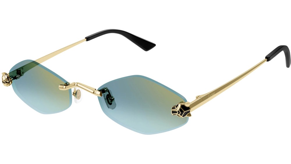 Cartier CT0433S - 003 - 55 Napszemüvegek Arany, Fekete Geometrikus
