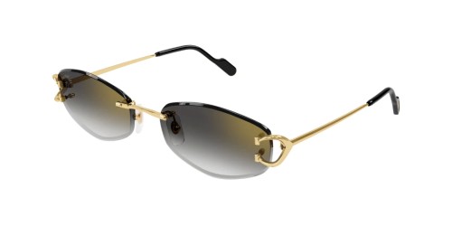 Cartier CT0467S - 001 - 57 Napszemüvegek Arany, Fekete Ovális