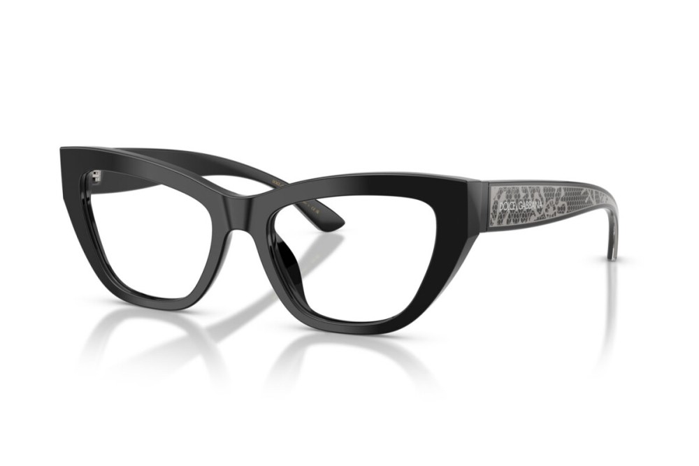 DOLCE & GABBANA DG3412 - ​501 - ​53 Optikai keretek Fekete Cat Eye (Macskaszem)