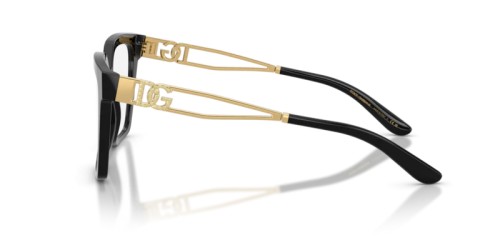 DOLCE & GABBANA DG3376B - ​3355 - ​53 Optikai keretek Fekete,Arany Szögletes