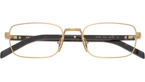 PRADA PR B54V - ​5AK1O1 - ​54 Optikai keretek Arany, Havanna Szögletes