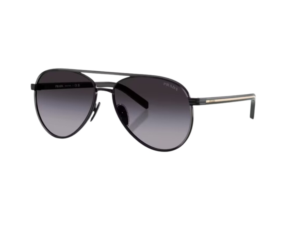PRADA PR B57S - ​AAV90A - ​59 Napszemüvegek Fekete, arany Pilóta (Aviator)