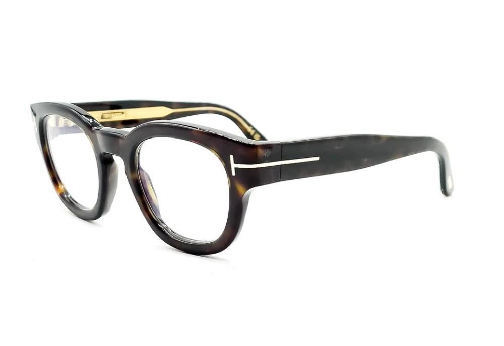 Tom Ford TF6028-B ICON COLLECTION - 052 - 49 - KÉK-IBOLYA FÉNYT SZŰRŐ LENCSÉKKEL Optikai keretek Dark Havanna Pillow (Lekerekített)