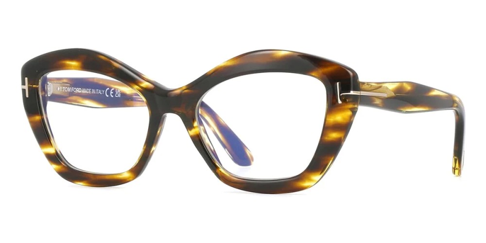 Tom Ford TF6044-B - 055 - 54 - KÉK-IBOLYA FÉNYT SZŰRŐ LENCSÉKKEL Optikai keretek Havanna Cat Eye (Macskaszem)