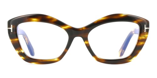 Tom Ford TF6044-B - 055 - 54 - KÉK-IBOLYA FÉNYT SZŰRŐ LENCSÉKKEL Optikai keretek Havanna Cat Eye (Macskaszem)