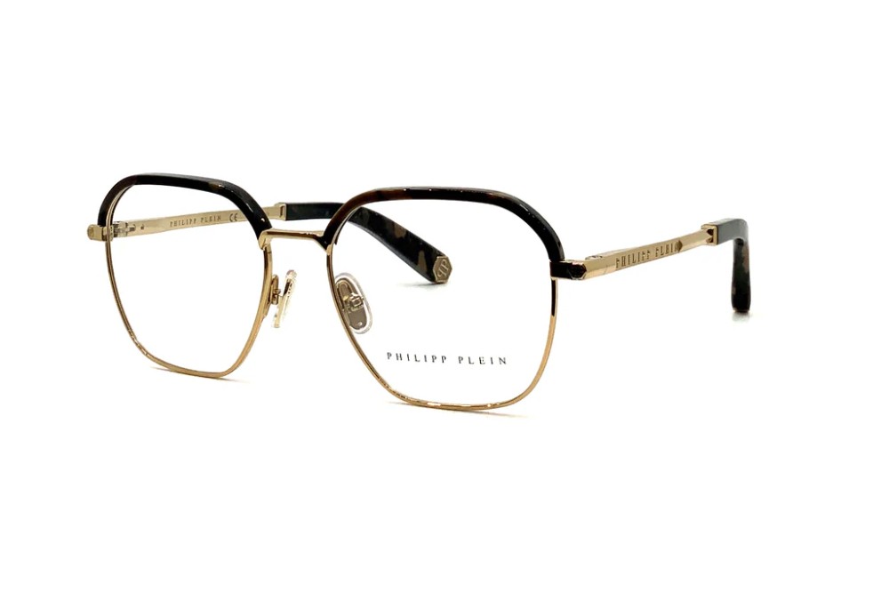 Philipp Plein VPP017 TREASURE - 08FF - 52 Optikai keretek Arany, Havanna Szögletes