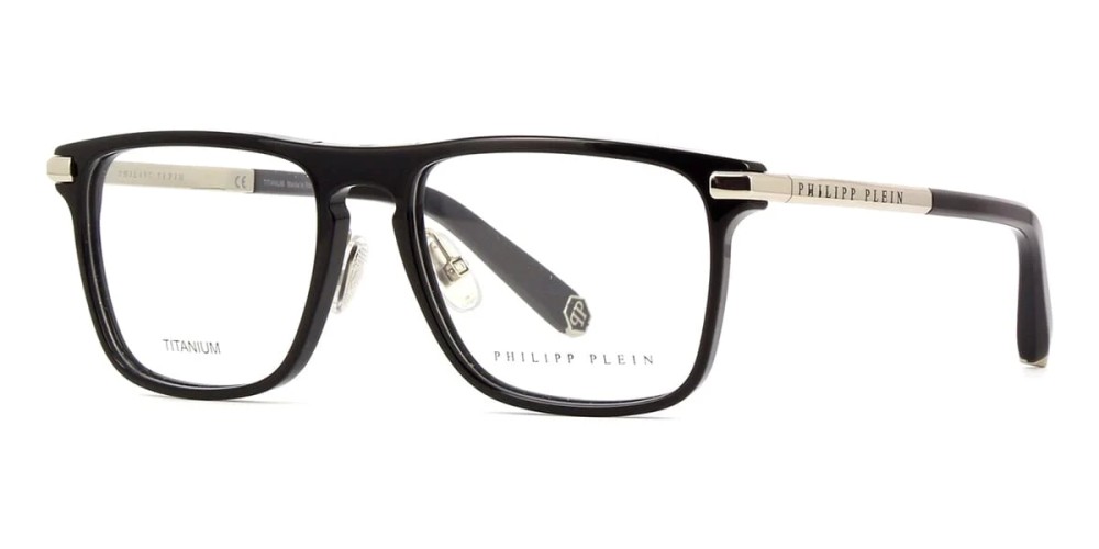 Philipp Plein VPP019 FIRST LOVE - 0700 - 53 Optikai keretek Fekete,Ezüst Szögletes