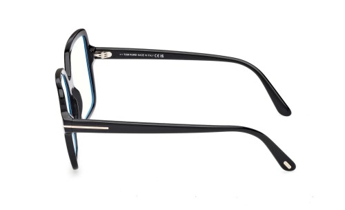 Tom Ford TF6063-B ECO - 001 - 56 - KÉK-IBOLYA FÉNYT SZŰRŐ LENCSÉKKEL Optikai keretek Fekete Szögletes