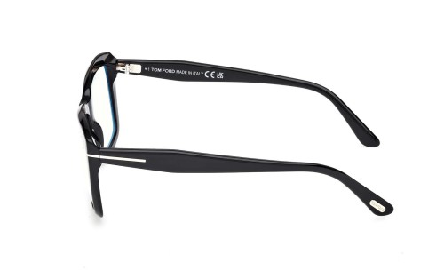 Tom Ford TF6065-B ECO - 001 - 55 - KÉK-IBOLYA FÉNYT SZŰRŐ LENCSÉKKEL Optikai keretek Fekete Szögletes