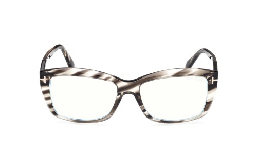 Tom Ford TF6065-B - 056 - 55 - KÉK-IBOLYA FÉNYT SZŰRŐ LENCSÉKKEL Optikai keretek Havanna Szögletes
