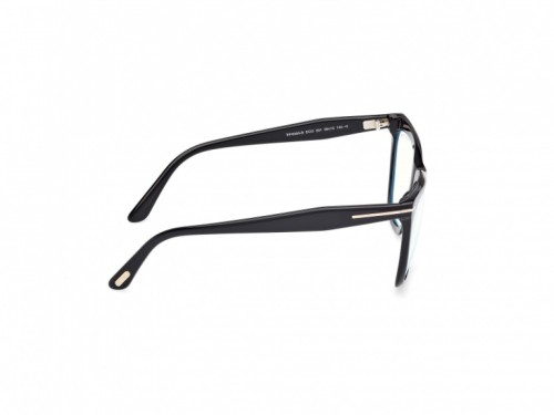Tom Ford TF6064-B-ECO - 001 - 56 - KÉK-IBOLYA FÉNYT SZŰRŐ LENCSÉKKEL Optikai keretek Fekete Cat Eye (Macskaszem)