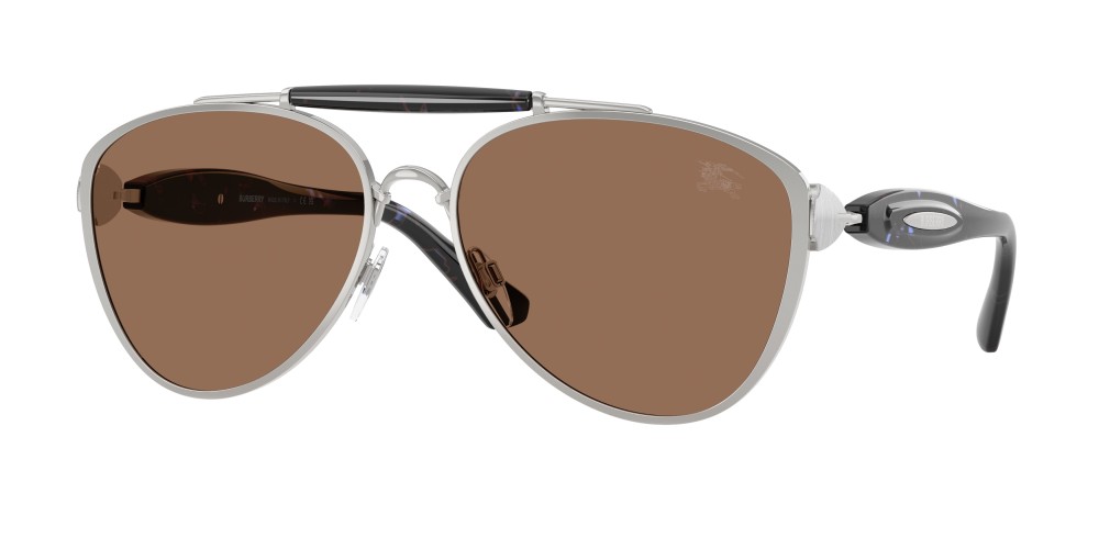 BURBERRY BE3160 - 100573 - 61 Napszemüvegek Ezüst, Fekete Pilóta (Aviator)