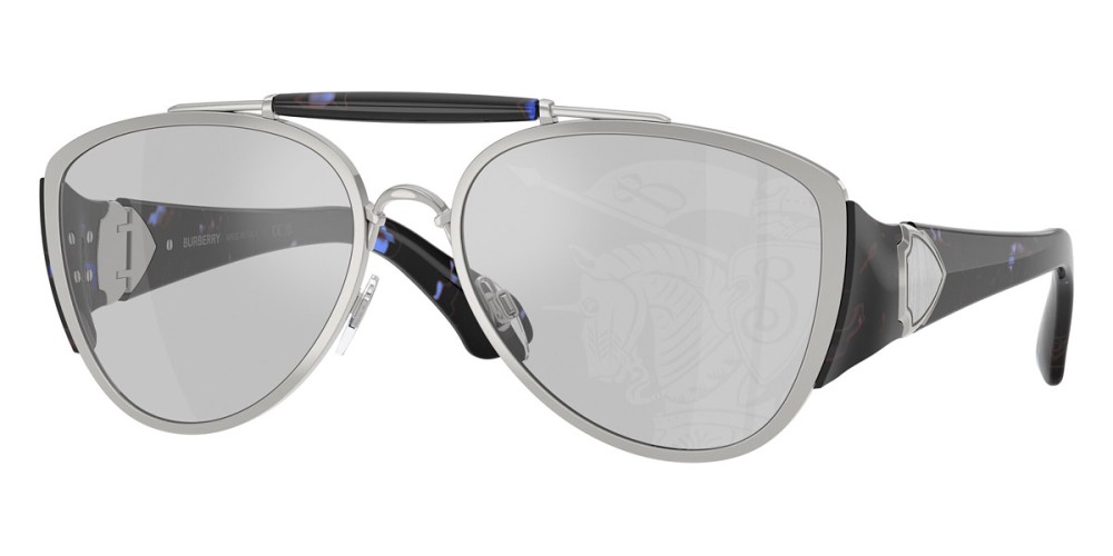 BURBERRY BE3161 - 100569 - 60 Napszemüvegek Ezüst, Fekete, Kék Pilóta (Aviator)