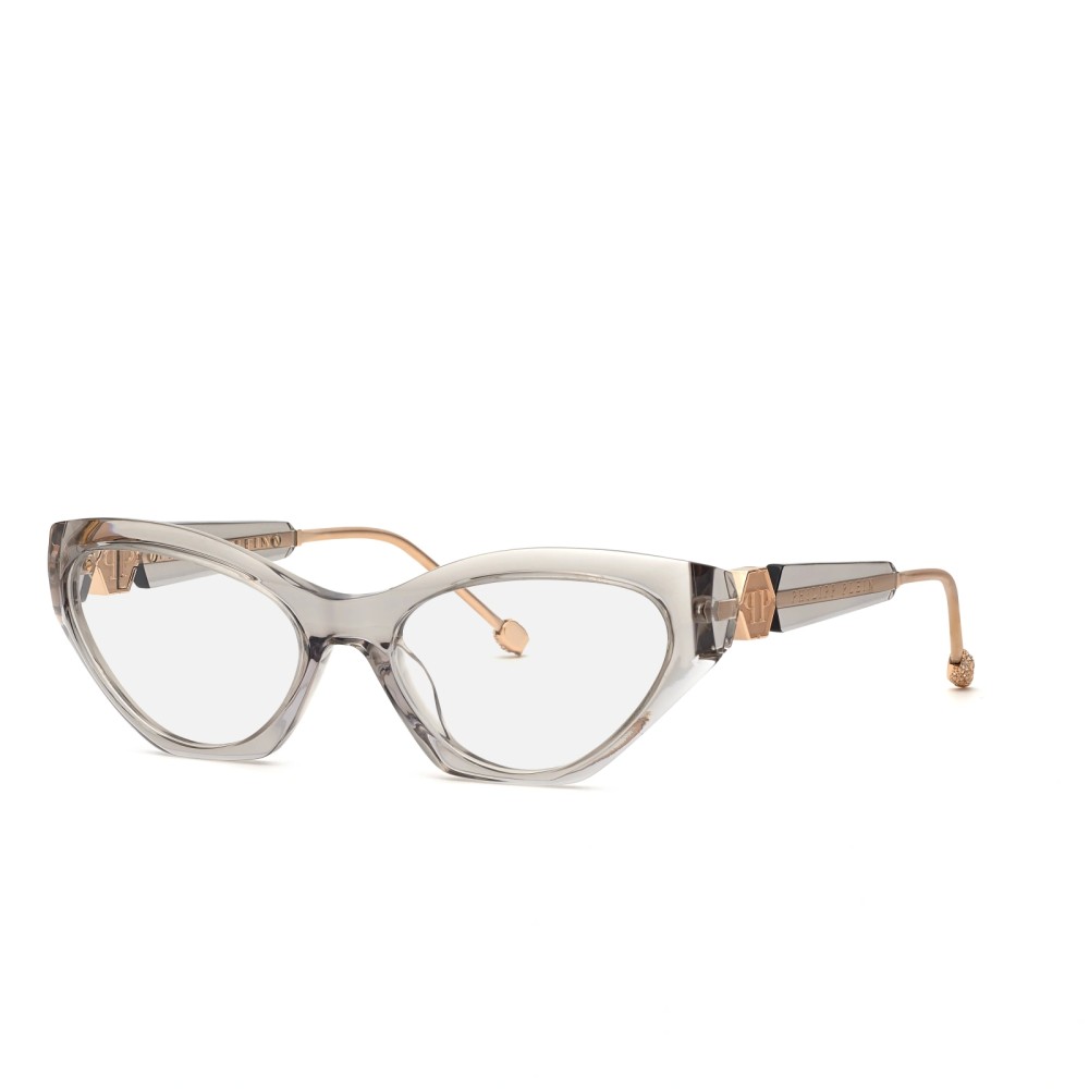 Philipp Plein VPP069S QUEEN - 03GU - 55 Optikai keretek Szürke, Átlátszó Cat Eye (Macskaszem)