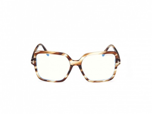 Tom Ford TF6063-B - 055 - 56 - KÉK-IBOLYA FÉNYT SZŰRŐ LENCSÉKKEL Optikai keretek Havanna Szögletes