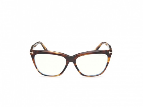 Tom Ford TF6064-B - 055 - 56 - KÉK-IBOLYA FÉNYT SZŰRŐ LENCSÉKKEL Optikai keretek Havanna Cat Eye (Macskaszem)