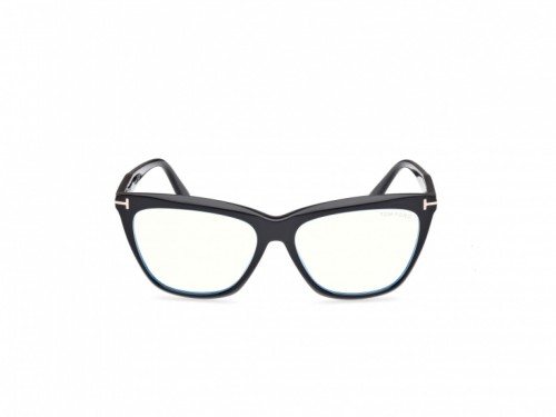 Tom Ford TF6064-B-ECO - 001 - 56 - KÉK-IBOLYA FÉNYT SZŰRŐ LENCSÉKKEL Optikai keretek Fekete Cat Eye (Macskaszem)