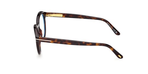 Tom Ford TF6061-B - 052 - 50 - KÉK-IBOLYA FÉNYT SZŰRŐ LENCSÉKKEL Optikai keretek Dark Havanna Kerek