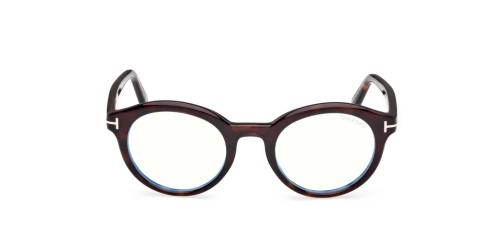 Tom Ford TF6061-B - 052 - 50 - KÉK-IBOLYA FÉNYT SZŰRŐ LENCSÉKKEL Optikai keretek Dark Havanna Kerek