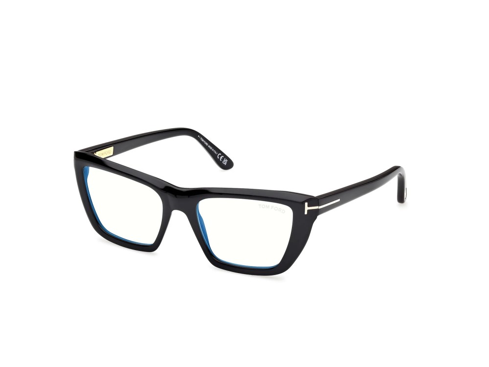 Tom Ford TF6047-B ECO - 001 - 54 - KÉK-IBOLYA FÉNYT SZŰRŐ LENCSÉKKEL Optikai keretek Fekete Szögletes