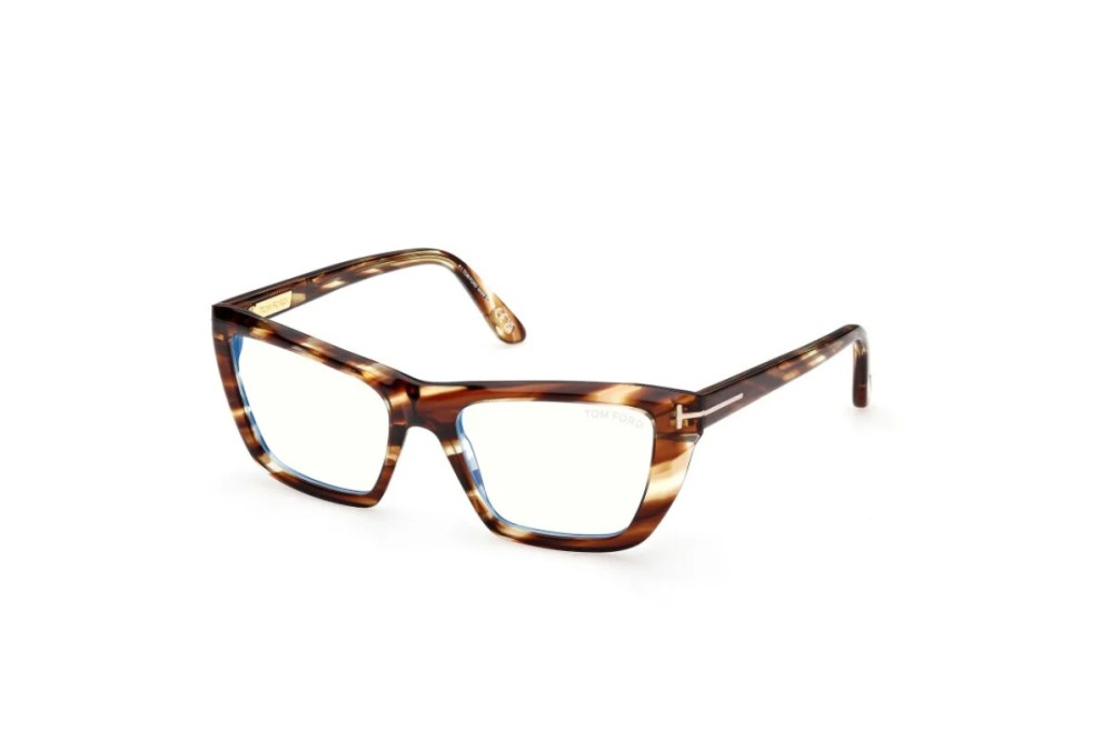 Tom Ford TF6047-B - 055 - 54 - KÉK-IBOLYA FÉNYT SZŰRŐ LENCSÉKKEL Optikai keretek Havanna Szögletes