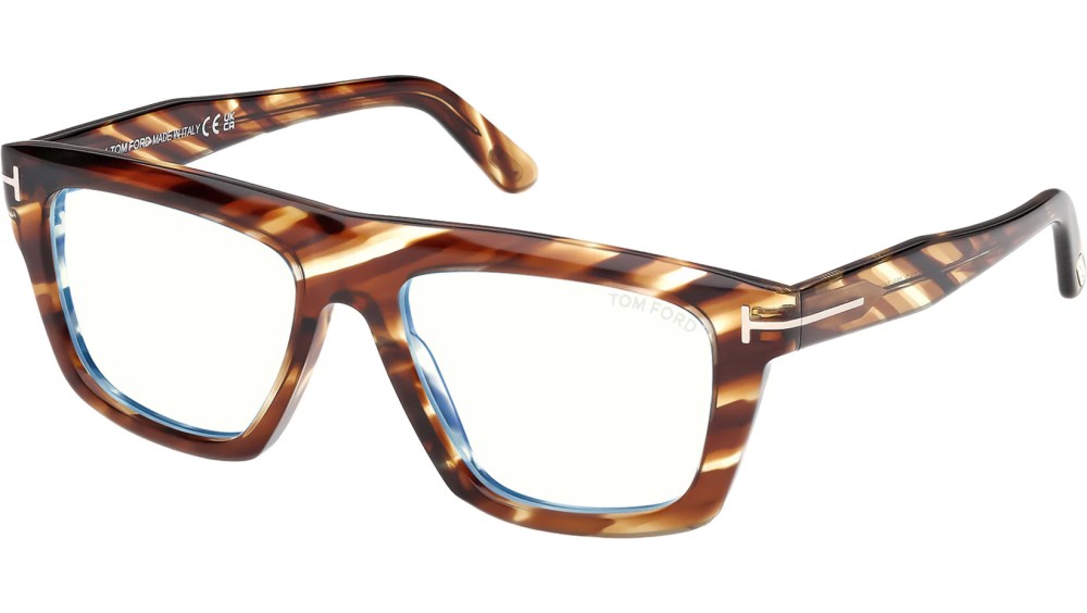 Tom Ford TF6059-B - 055 - 54 - KÉK-IBOLYA FÉNYT SZŰRŐ LENCSÉKKEL Optikai keretek Havanna Szögletes